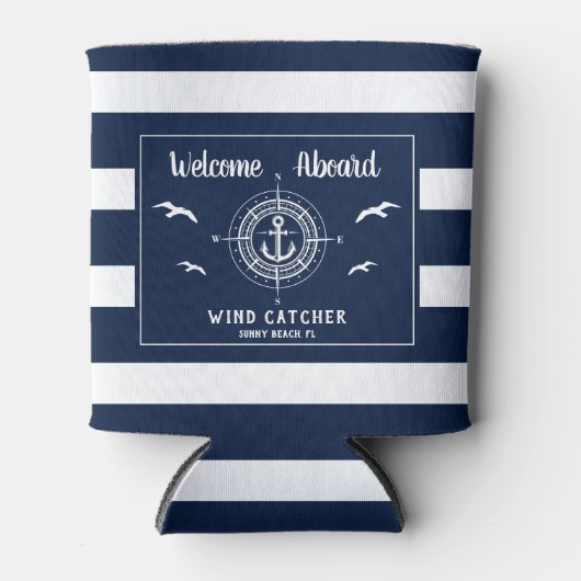 Aangepaste bootnaam Welkomstbord Ankerpapier Blikjeskoeler (Voorkant)