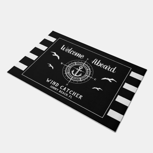 Aangepaste bootnaam Welkomstbord Compass Doormat Deurmat (Schuin)