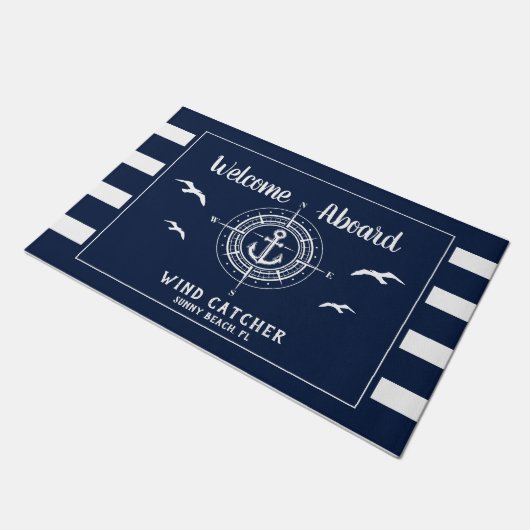 Aangepaste bootnaam Welkomstkaart Deurmat (Schuin)