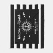 Aangepaste bootnaam Welkomstkaart Fleece Deken (Voorkant)