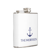 Aangepaste bootnaam zeemansjager minimalistisch heupfles (Rechts)