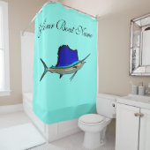 Aangepaste bootnaam Zeilvis Showgordijn Douchegordijn (In situ)