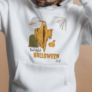 Aangepaste Booty Pun Flirty Skeleton Halloween Kos Hoodie