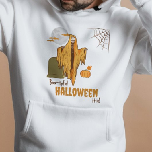 Aangepaste Booty Pun Flirty Skeleton Halloween Kos Hoodie