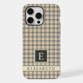 Aangepaste Bord geel beige zwart geruit patroon iPhone Hoesje (Achterkant)