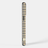 Aangepaste Bord geel beige zwart geruit patroon iPhone Hoesje (Rechterkant)