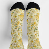 Aangepaste Bord lichtgele bloembloemen Sokken (Top)
