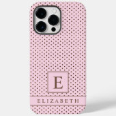 Aangepaste Bord pastel roze bruin polka dot Case-Mate iPhone Case (Achterkant)