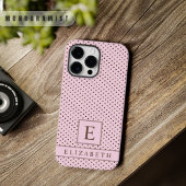 Aangepaste Bord pastel roze bruin polka dot Case-Mate iPhone Case