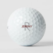 Aangepaste bordeauxrode naam en initiaal Titleist  Golfballen (Voorkant)