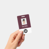 Aangepaste bordeauxrode personeelsfoto, streepjesc badge (Handheld)