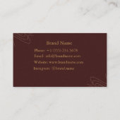 Aangepaste bordeauxrood & goud visitekaartje (Achterkant)