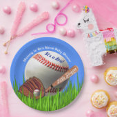 Aangepaste Borden Baseball Baby shower Papieren Bordje (Feest)