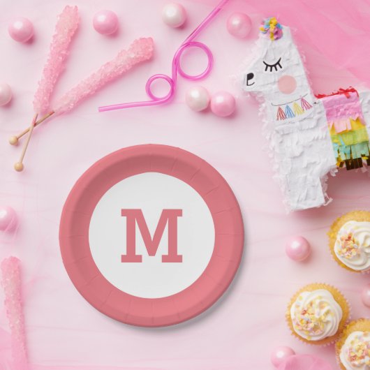 Aangepaste borden op monogram papier papieren bordje (Feest)