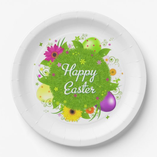 Aangepaste Borden papier/Happy Easter Papieren Bordje (Voorkant)