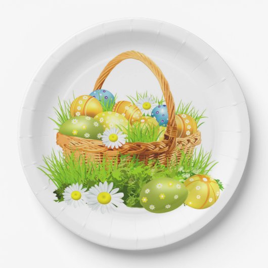 Aangepaste Borden papier/Happy Easter Papieren Bordje (Voorkant)