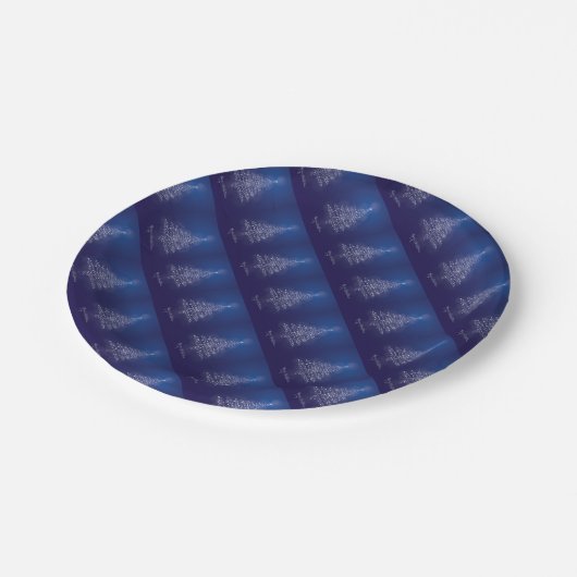 Aangepaste Borden papier met kerstbomen Papieren Bordje (Gekanteld)