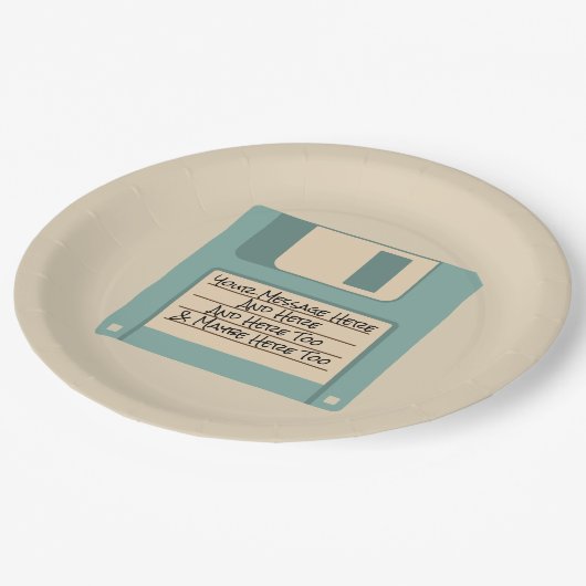 Aangepaste Borden voor berichtencomputerdiskette Papieren Bordje (Gekanteld)