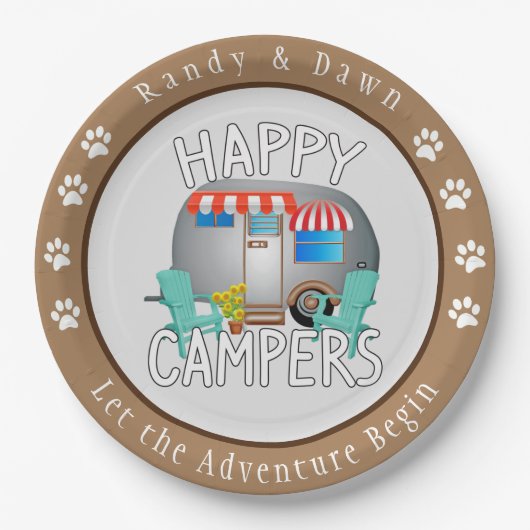 Aangepaste Borden voor Camping Papieren Bordje (Voorkant)