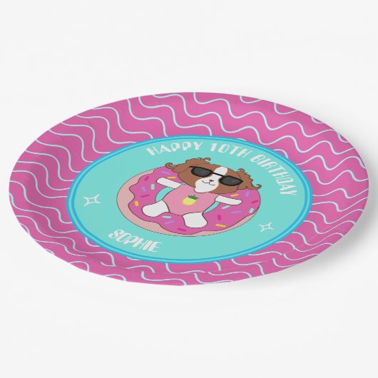 Aangepaste Borden voor 'Dog Birthday Pool Party' Papieren Bordje (Gekanteld)