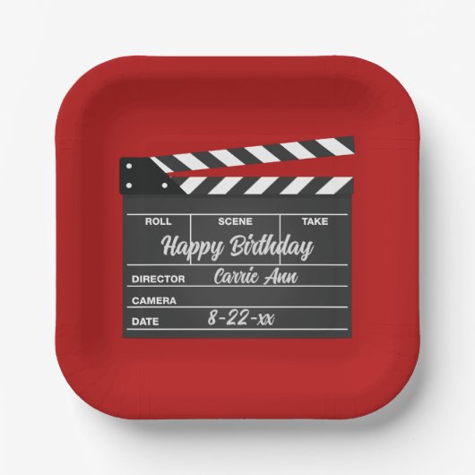 Aangepaste Borden voor filmklappapier Papieren Bordje (Voorkant)