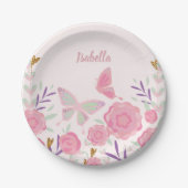 Aangepaste Borden voor flessenpapier voor vlinderv Papieren Bordje (Voorkant)