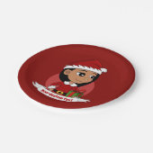 Aangepaste borden voor kerstmeisjes cartoon papieren bordje (Gekanteld)