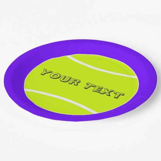 Aangepaste Borden voor kleuren- en tekentennis-bal Papieren Bordje (Gekanteld)