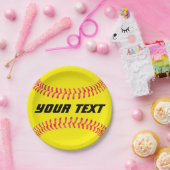 Aangepaste Borden voor softball Paper Papieren Bordje (Feest)