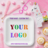 Aangepaste Borden voor uw Logo of foto- en tekstpa Papieren Bordje (Feest)