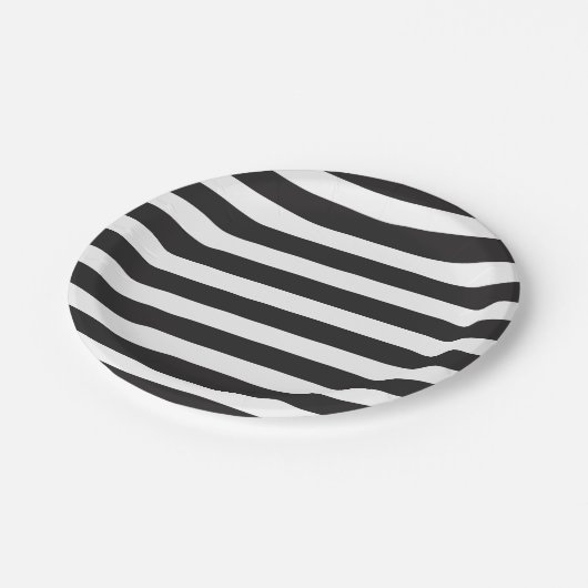Aangepaste Borden voor zwart-witpapier met strepin Papieren Bordje (Gekanteld)