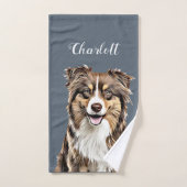 Aangepaste Border Collie Dog gepersonaliseerde tek Bad Handdoek (Handdoek)