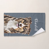 Aangepaste Border Collie Dog gepersonaliseerde tek Bad Handdoek (Handdoek)