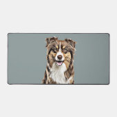 Aangepaste Border Collie Dog gepersonaliseerde tek Bureaumat (Voorkant)