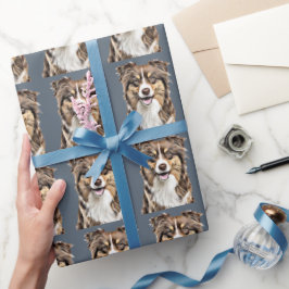 Aangepaste Border Collie Dog gepersonaliseerde tek Cadeaupapier