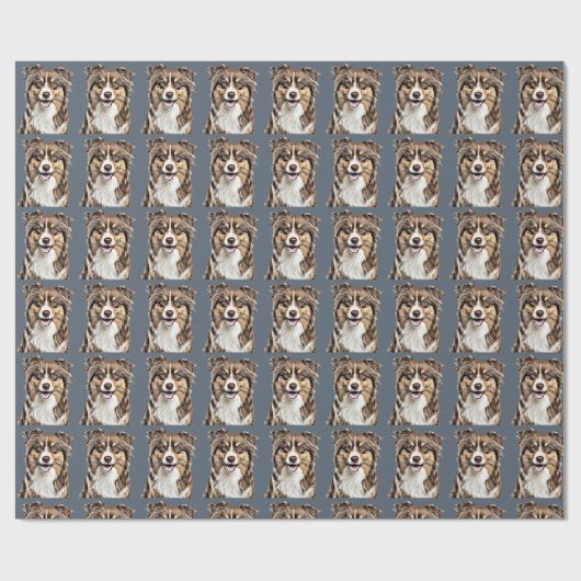 Aangepaste Border Collie Dog gepersonaliseerde tek Cadeaupapier (Vlak)