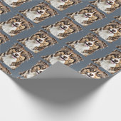 Aangepaste Border Collie Dog gepersonaliseerde tek Cadeaupapier (Hoek)