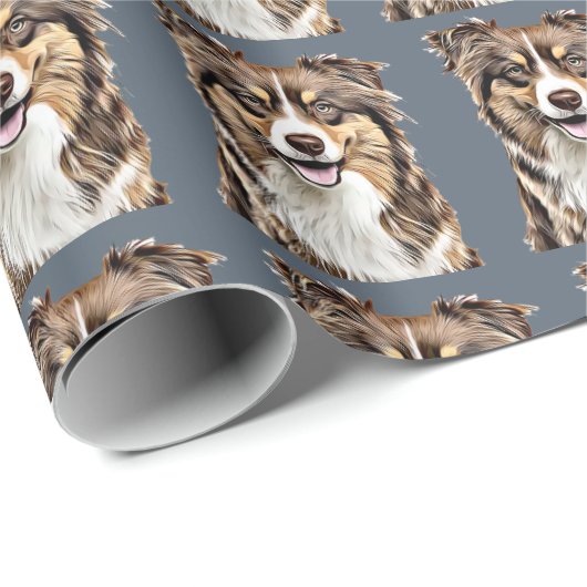 Aangepaste Border Collie Dog gepersonaliseerde tek Cadeaupapier (Rol Hoek)