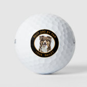 Aangepaste Border Collie Dog gepersonaliseerde tek Golfballen (Voorkant)