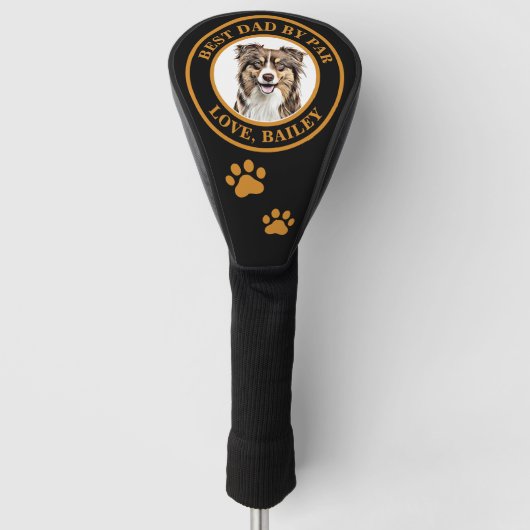 Aangepaste Border Collie Dog gepersonaliseerde tek Golfheadcover (Voorkant)