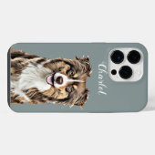 Aangepaste Border Collie Dog gepersonaliseerde tek iPhone Hoesje (Achterkant horizontaal)