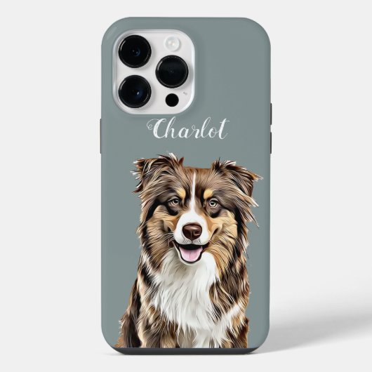 Aangepaste Border Collie Dog gepersonaliseerde tek iPhone Hoesje (Achterkant)