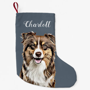 Aangepaste Border Collie Dog gepersonaliseerde tek Kleine Kerstsok