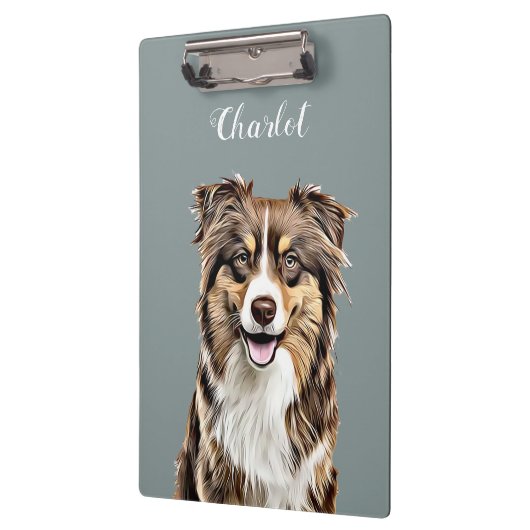 Aangepaste Border Collie Dog gepersonaliseerde tek Klembord (Links)