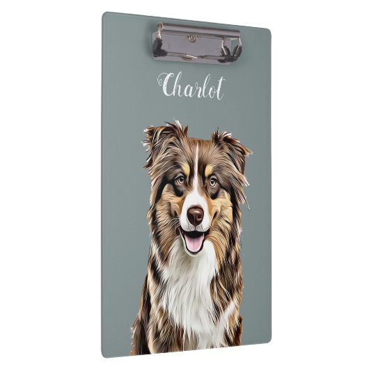 Aangepaste Border Collie Dog gepersonaliseerde tek Klembord (Rechts)