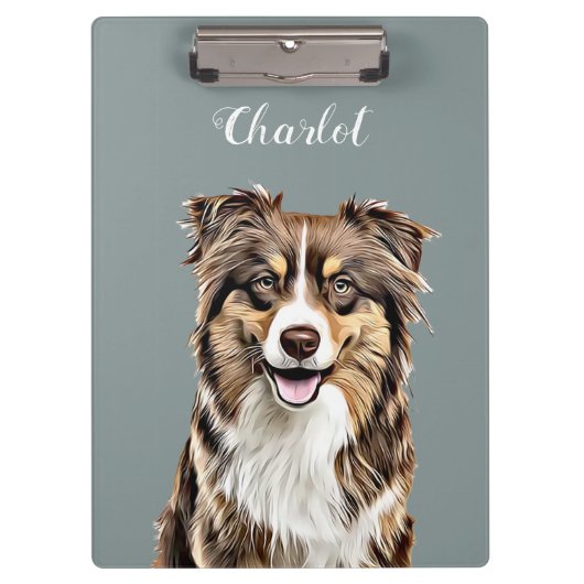 Aangepaste Border Collie Dog gepersonaliseerde tek Klembord (Voorkant)