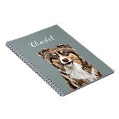 Aangepaste Border Collie Dog gepersonaliseerde tek Notitieboek (Rechterzijde)
