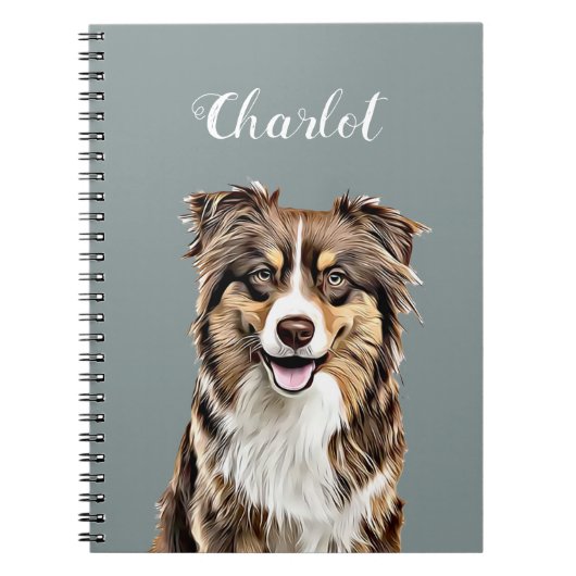 Aangepaste Border Collie Dog gepersonaliseerde tek Notitieboek (Voorkant)