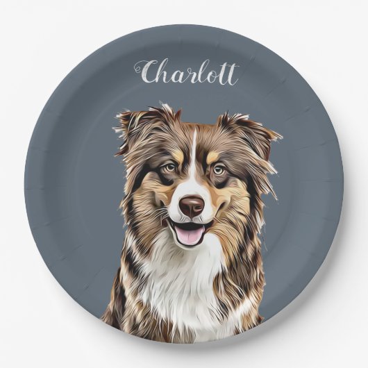Aangepaste Border Collie Dog gepersonaliseerde tek Papieren Bordje (Voorkant)