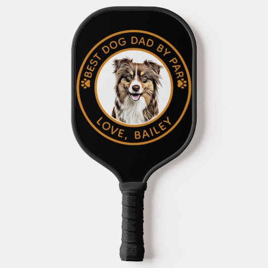 Aangepaste Border Collie Dog gepersonaliseerde tek Pickleball Paddle (Achterkant)